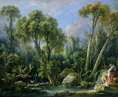 Lavanderas en un paisaje, 1760 de François Boucher