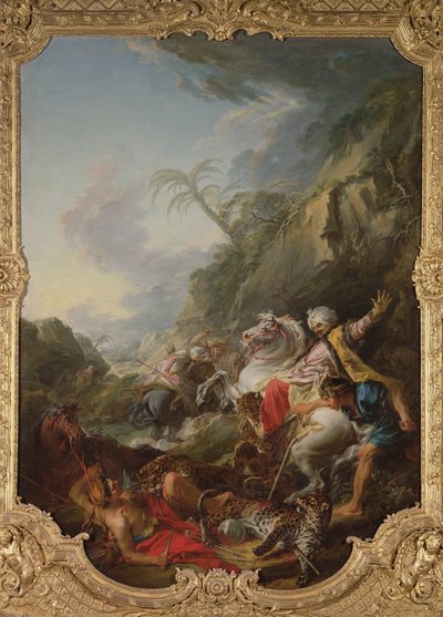 Caza de leopardos, 1736 de François Boucher