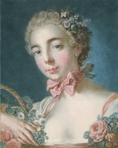 Cabeza de Flora, grabado por Louis-Marin Bonnet (1736-93) 1769 de François Boucher