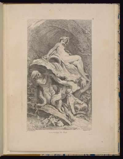 Placa 4, Receuil de Fontaines (Colección de Fuentes) de François Boucher
