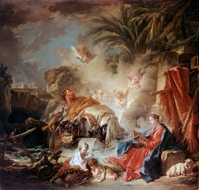 Descanso en la huida a Egipto de François Boucher