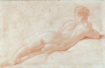 Desnudo de espaldas de una mujer acostada de François Boucher
