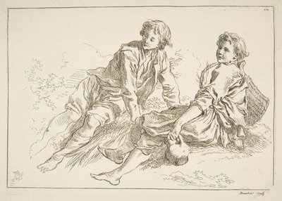 Hoja de bocetos de François Boucher
