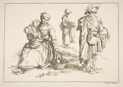 Hoja de bocetos, 1753 de François Boucher