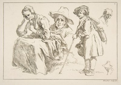 Hoja de Bocetos de François Boucher