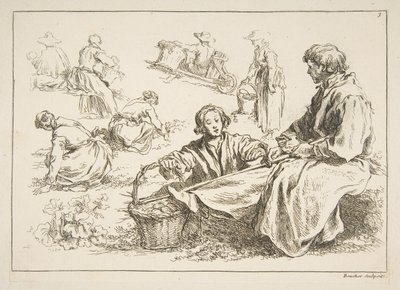 Hoja de Bocetos de François Boucher