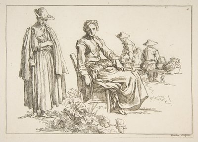 Hoja de bocetos de François Boucher