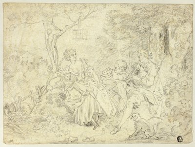 Pastoras y joven tocando la gaita de François Boucher