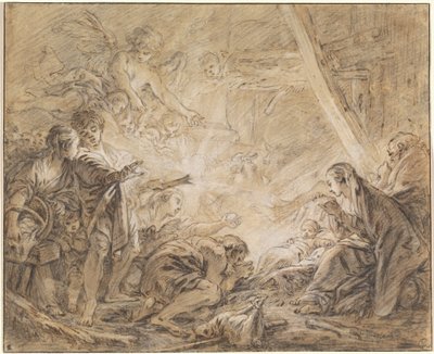 La adoración de los pastores de François Boucher