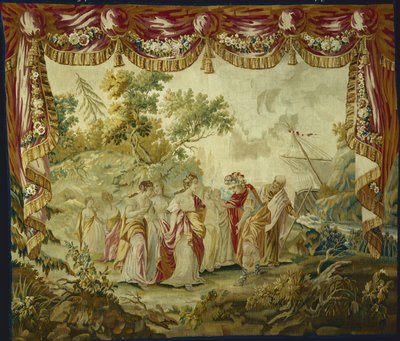 La llegada de Telémaco a la isla de Calipso, de La historia de Telémaco, después de 1776 de François Boucher