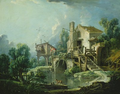 El molino de viento Quiquengrogne en Charenton de François Boucher