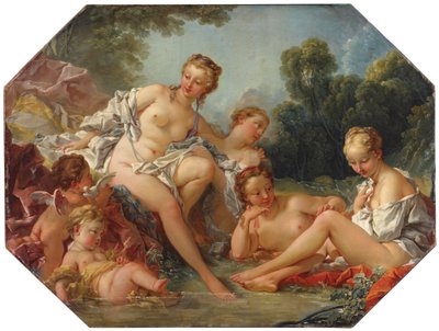 Venus en su baño rodeada de ninfas y cupidos, c.1740-50 de François Boucher