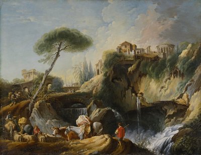 Vista de Tívoli con el Templo de Vesta, c.1749 de François Boucher