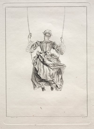 Mujer en un Columpio, Vista Desde Atrás de François Boucher