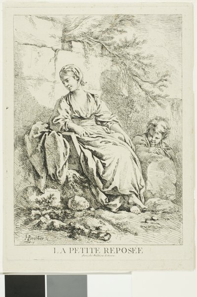 Joven mujer descansando de François Boucher