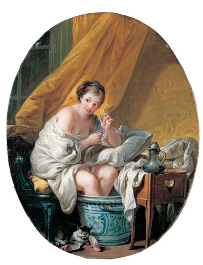 Joven mujer tomando un baño de pies, 1766 de François Boucher