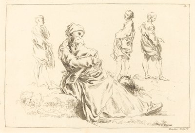 Estudios de Figuras incluyendo Madre Sentada y Niño de François Boucher after Abraham Bloemaert