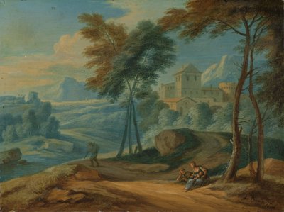 Paisaje arbolado a la italiana con figuras de François Boudewyns