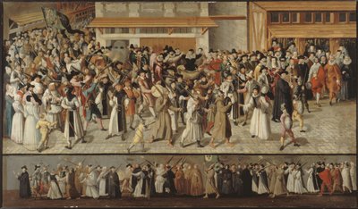 Procesión de la Liga Santa en las calles de París, ca. 1590 de François Bunel the Younger