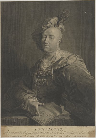 Retrato del bailarín y coreógrafo Louis Pécour 1653-1729, ca 1720 de François Chereau