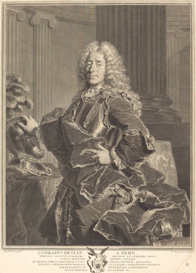 Conradus Detleu von Dehn de François Chereau I after Hyacinthe Rigaud