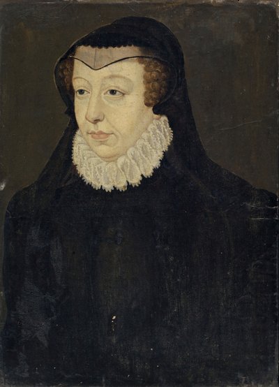 Catalina de Médici, Reina de Francia, como viuda de François Clouet