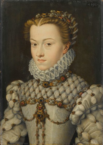 Isabel de Austria 1554-1592, Reina de Francia, ca. 1571-1572 de François Clouet