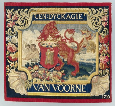 Sábana de cojín con una representación simbólica y el escudo de armas de Voorne de François Coppens (attributed to)