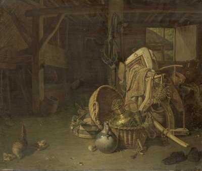 Naturaleza muerta en un establo de François Cornelis Knoll