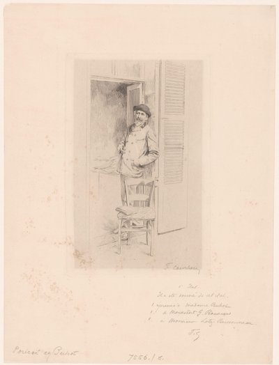 Retrato de Félix Hilaire Buhot de François Courboin (signed by artist)