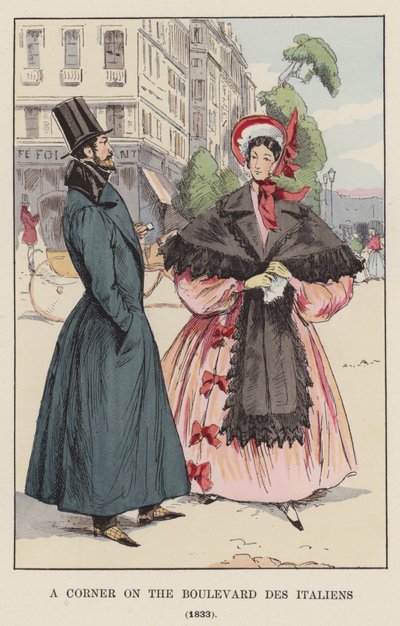 Una Esquina en el Boulevard des Italiens, 1833 de François Courboin