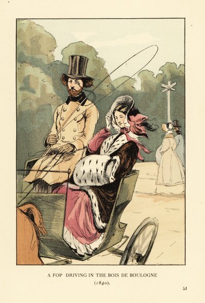 Un petimetre conduciendo en el Bois de Boulogne de François Courboin