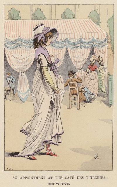 Una Cita en el Café des Tuileries, Año VI, 1798 de François Courboin