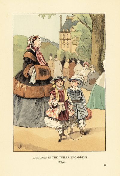 Niños en los jardines de las Tullerías en 1859 de François Courboin