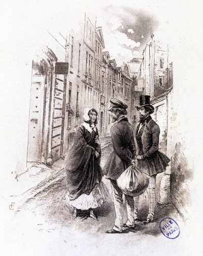 Ilustración de "Profile of grisette" nueva perteneciente al Receuil "Mimi de Pinson" por Alfred de Musset de François Courboin