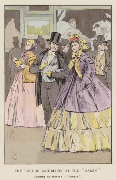 La Exposición de Pinturas en el Salón, mirando a Olympia de Manet de François Courboin
