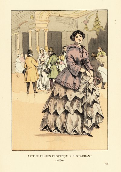 Mujer en el Restaurante Freres Provencaux, París de François Courboin