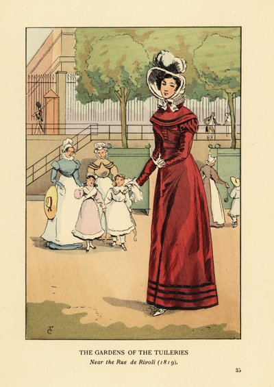 Mujer paseando en los Jardines de las Tullerías, cerca de la rue de Rivoli de François Courboin