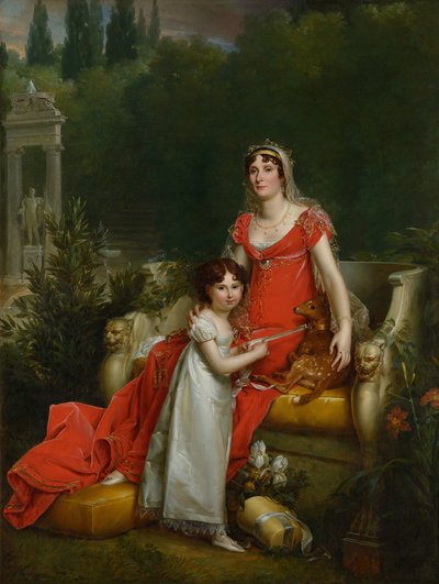 Elisa Bonaparte con su hija Napoleona Baciocchi de François Gérard