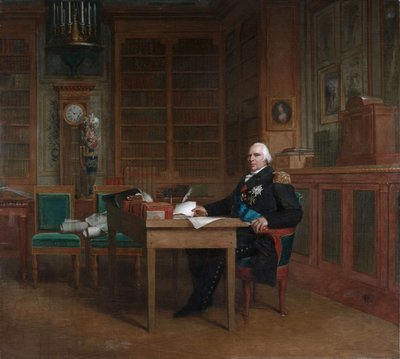El rey Luis XVIII en su estudio de las Tullerías de François Gérard