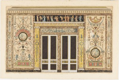 Proyecto para un Salón de Música (Diseño para una Elevación de Pared en una Sala de Música) de Francois Joseph Belanger