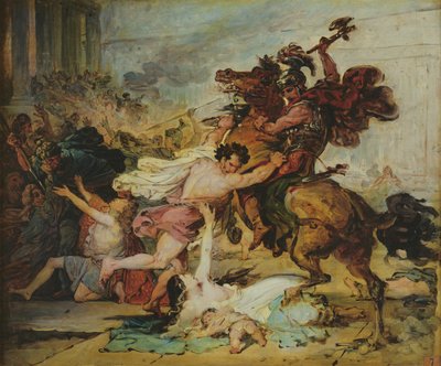 Boceto del Saqueo de Jerusalén por los romanos de François Joseph Heim