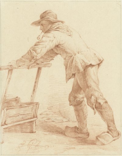 Chico con zuecos, empujando contra un trineo (?) de François Joseph Pfeiffer (II)