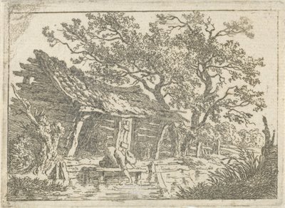 paisaje con un granero de François Joseph Pfeiffer (II)