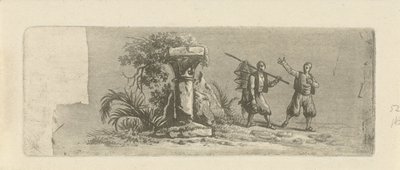 Paisaje con dos pescadores griegos de François Joseph Pfeiffer (II)