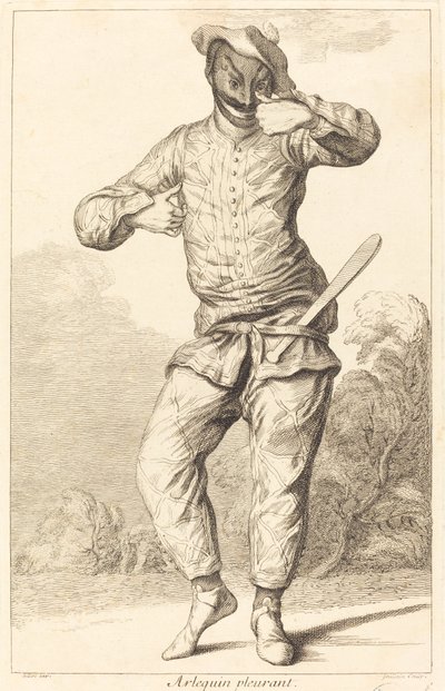 Arlequín llorando de François Joullain after Claude Gillot