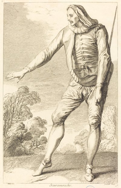 Scaramouche de François Joullain after Claude Gillot