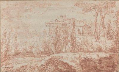 Una Ciudad Amurallada Italiana Vista a través de los Árboles de François Le Moyne