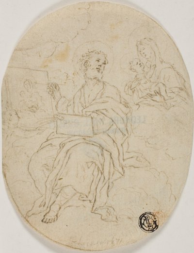 San Lucas pintando a la Virgen con el Niño de François Le Moyne