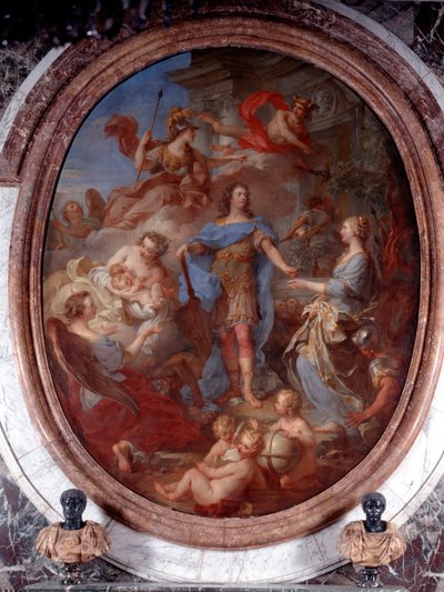Luis XIV presentando la paz a Europa, principios del siglo XVIII de François Lemoyne